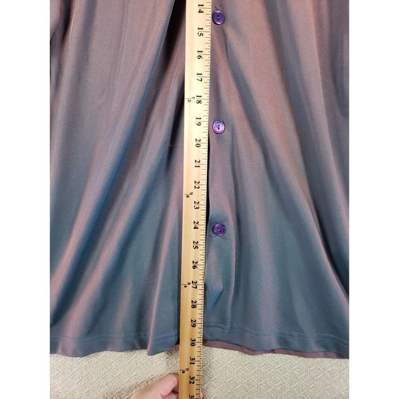 Vintage Y.M.L.A Shirt Mens Large Purple Long Sleeve Outdoor Summer Button Up - Picture 4 of 8